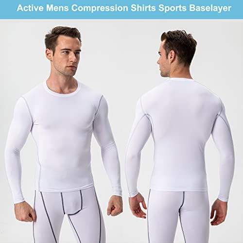 חולצות דחיסה אתלטיות לגברים שרוול ארוך ריצות חדר כושר חולצות עליונות