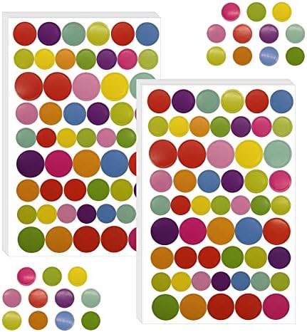 1080 ספירות נקודה מדבקות צבעוני מעגל מדבקות, 11 מגוון צבעים, קטן עגול עצמי דבק מדבקות צבע קידוד תוויות עבור בכיתה,