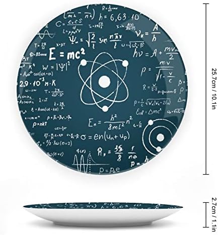 פיזיקה ומדע מתמטי פורמולה צלחת דקורטיביות צלחות קרמיקה עגול עם עמדת תצוגה לעיצוב חתונה במשרד הביתי