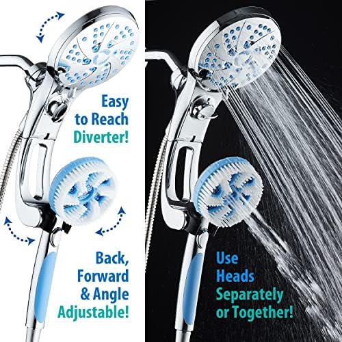 לחץ גבוה 6-in-1 Aquassage מאת Aquacare-משולבת 3-כיוונית של 76 מצבים, ראש מקלחת, מקלחת ידיים, מברשת גוף, מברשת
