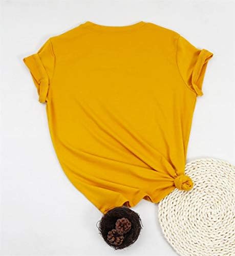 חולצת טי קיץ של גליגליטטר חמניות חמניות פרח חמוד גרפיקה רופפת צוואר צוואר צוואר שרוול קצר צמרות מזדמנים