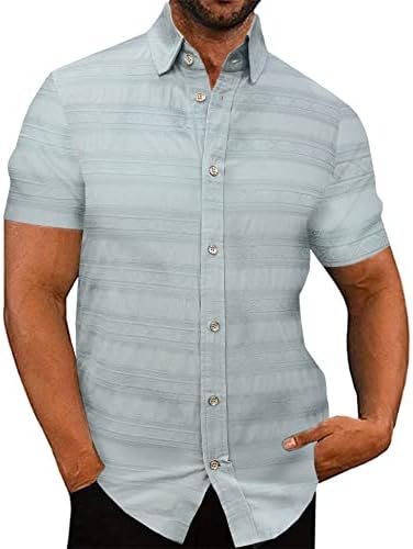 חולצת פשתן מזדמנים של חומולזה לגברים כפתור שרוול קצר למטה חוף כותנה חולצה היפי קובנית מחנה גוויאברה חולצות