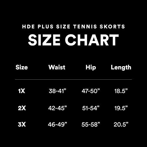 HDE נשים פלוס גודל טניס סקורט קפלים חצאית גולף אתלטי עם מכנסיים קצרים