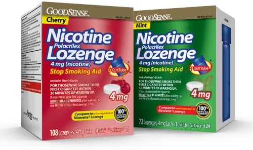 Toodsense Nicotine Polacrilex Lozenge 4 מג, חבילת נוחות טעם של נענע ודובדבן, עזרה להפסקת עישון