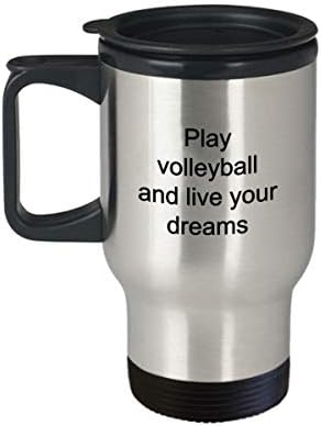 ספל נסיעות כדורעף מצחיק סרקסטי נירוסטה חידוש קפה קפה כוס כוס רעיון למתנה לאוהדי שחקני מאמן