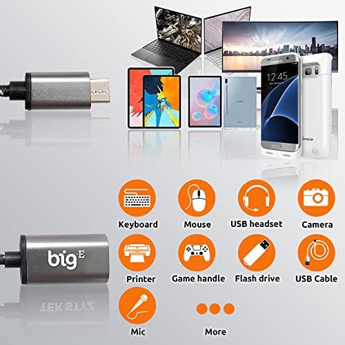 BIG-E USB C ל- USB 3.0 מתאם OTG נקבה התואם ל- Samsung Galaxy S10, S9, S8, Plus, Note S10, Note S9