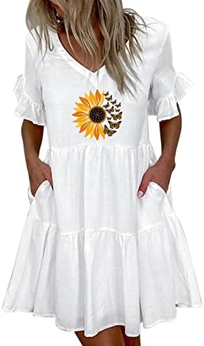 שמלת קיץ לנשים 2023 שמלות חוף סקסי טרופי הוואי מודפס ללא שרוולים קלע רופף נוח בוהו שמלת קיץ 1