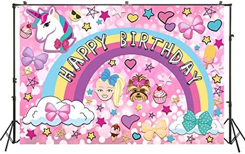 7 * 5 רגל ילדה חלום מתוק 16 ורוד מסיבת רקע מטורף גדול גליטר יום הולדת שמח באנר צבעוני שמח קריקטורה חד קרן