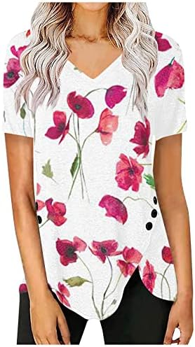 חולצת טריקו של פרח שרוול קצר של נשים חולצות אופנה חולצות מזדמן