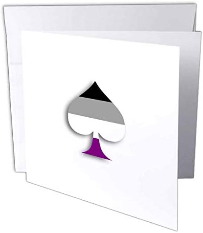 3רוז ארומנטי א-מיני ספייד ב א-מיניות גאווה דגל צבעים ארו אייס גאווה-כרטיס ברכה, 6 על 6 אינץ