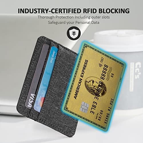 ארנק כיס קדמי לגברים מינימליסטי דק עם מחזיק כרטיס אשראי חריץ במזומן