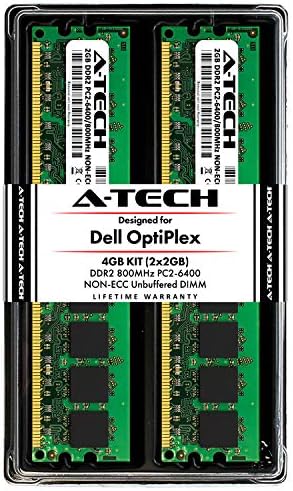 ערכת זיכרון זיכרון A-Tech 4GB עבור Dell Optiplex 960, 760, 755, 745, 740, 360, 330, 160,-DDR2 800MHz