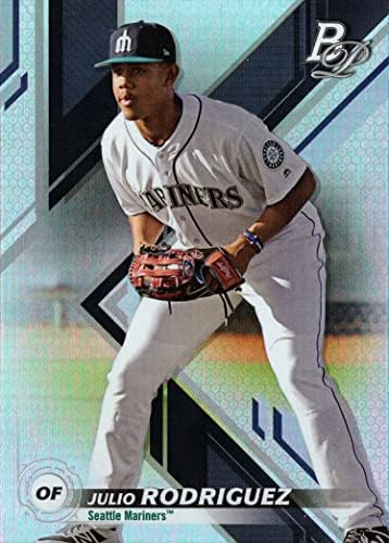 2019 Bowman Platinum Top Prospects Baseball Top-53 Julio Rodriguez Pre-Rookie Card-1st Card Platinum
