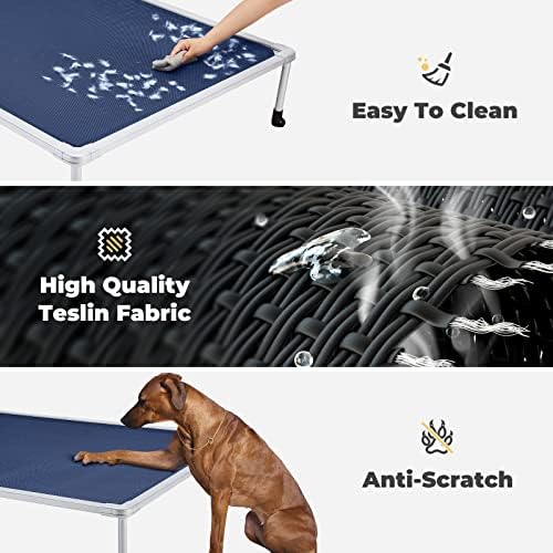 מיטת כלבים מוגבהת גדולה-קירור עמיד לעיסה מיטות מיטה מוגבהות לכלבים, פלטפורמת אילוף חיות מחמד