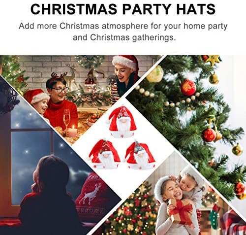 בגד גוף קטיפה סנטה כובע אדום ולבן חג המולד סנטה כובע גמד שדון תלבושות כובע