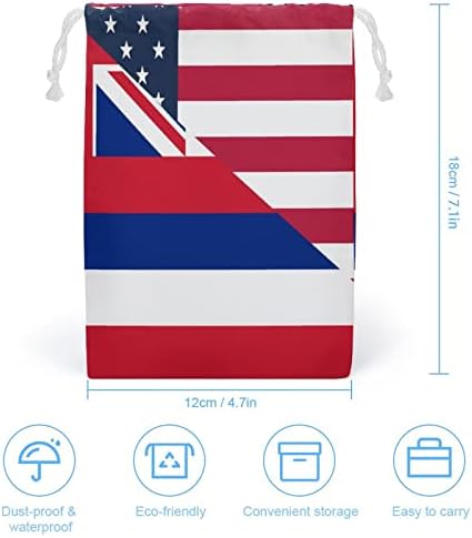 שקית אחסון דגל מדינת אמריקאית ומדינת הוואי תיק אחסון לתיק חוט חוט לשימוש שקית שקית שקית שקית