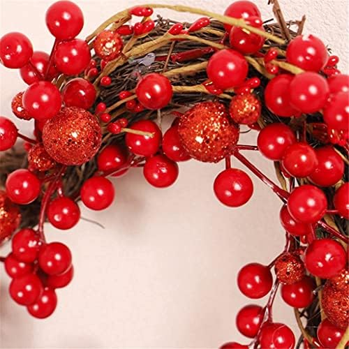 Ganfanren לב בצורת פרי אדום אדום חג האהבה זר עיצוב בית תליון דלת חג האהבה תלויה 35 סמ