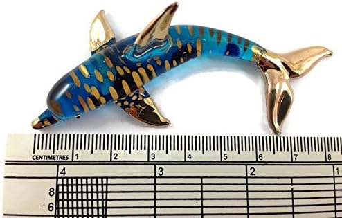 3 אינץ 'ארוך קריסטל דולפין יד מפוצץ דגי זכוכית צלול חיות צלמיות מיניאטורות עיצוב אספנות