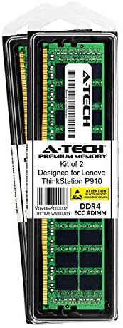 ערכת A -Tech 64GB עבור Lenovo ThinkStation P910 - DDR4 PC4-23400 2933MHz ECC רשום RDIMM 2RX4 - זיכרון זיכרון