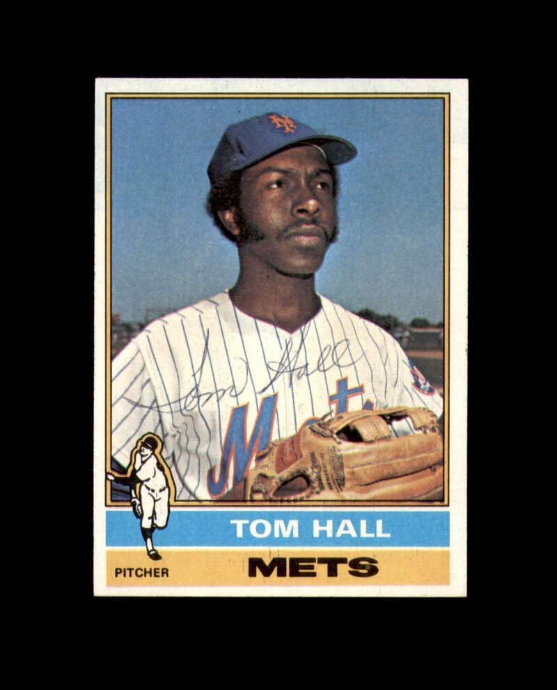 טום הול ​​חתום 1976 Topps New York Mets חתימה