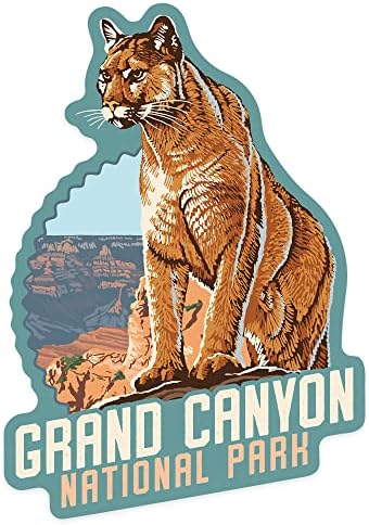 מדבקה לחתוך את הפארק הלאומי גרנד קניון, אריזונה, אריה הרים, מדבקה ויניל מתאר 1 עד 3 אינץ ', קטנה