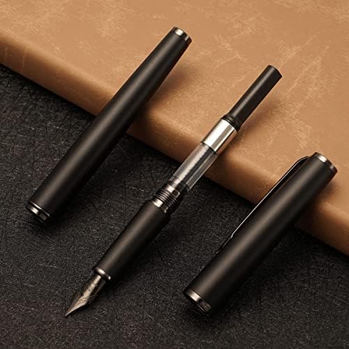 ג'ינהאו 95 מזרקת מתכת עט טיטניום שחור משובח, עט כתיבה שחור מט