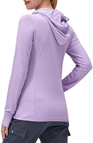 נשים UPF 50+ UV בגדי הגנה מפני השמש SPF חולצת שמש שרוול ארוך לנשים עם ז'קט חיצוני טיולי כיס