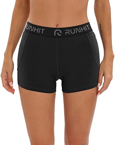 Runhit 3 מכנסי דחיסה של Runhit 3 לנשים מכנסי יוגה עם מותניים גבוהים עם כיסים עם מכנסי כדורעף