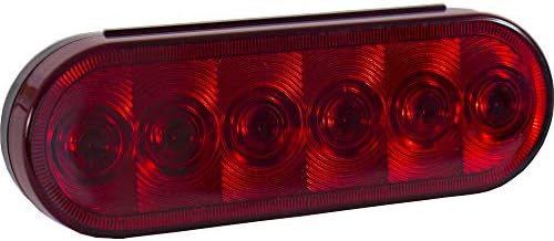קונים מוצרים 6 אינץ אדום סגלגל להפסיק / תור / זנב אור עם 6 נוריות ערכת-כולל לולאות ותקע