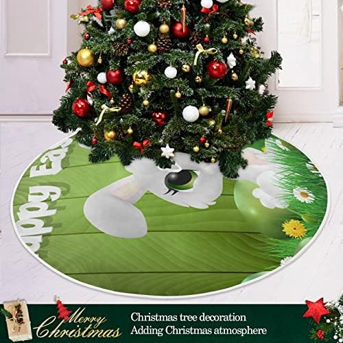 קישוט חצאית עץ חג המולד של Alaza, קישוט חצאית מיני עץ מיני קטן 35.4 אינץ 'עם ארנב פסחא לקישוטי