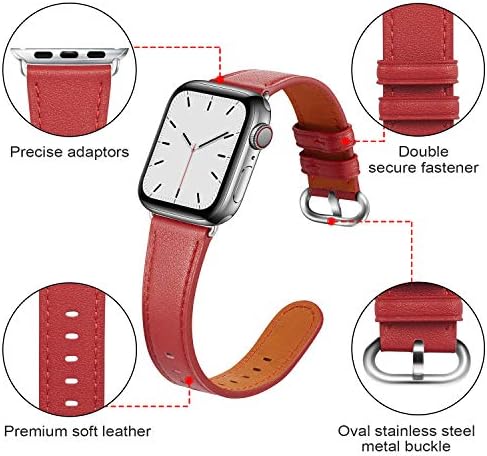 תואם להקת Apple Watch 38 ממ 40 ממ 41 ממ, מארז פייר ללהקות Apple Watch עמידות רצועות החלפת עור מקוריות