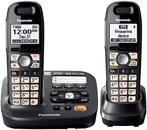 Panasonic Dect 6.0 פלוס טלפון מוגבר אלחוטי עם מערכת תשובה דיגיטלית הניתנת להרחבה ל 6 מכשירים מדברים על מזהה