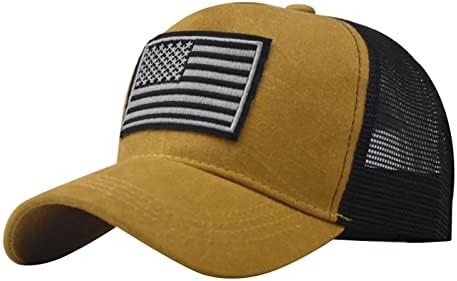 כובע בייסבול דגל אמריקאי לגברים נשים, גודל מתכוונן בפרופיל נמוך לאימוני ריצה כובע אבא רקום וינטג '