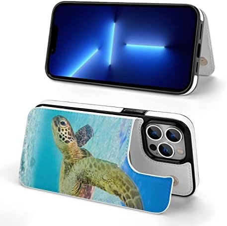 ארנק צב ים הוואי הפוך תיק טלפון פוליו תואם לאייפון 13 / אייפון 13 פרו / אייפון 13 מיני / אייפון
