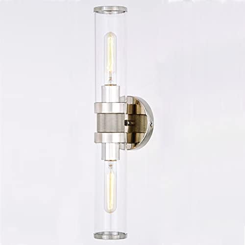 לויט 2 אור מלוטש ניקל אמצע המאה מודרני תעשייתי יהירות אמבטיה מתקן ברור זכוכית