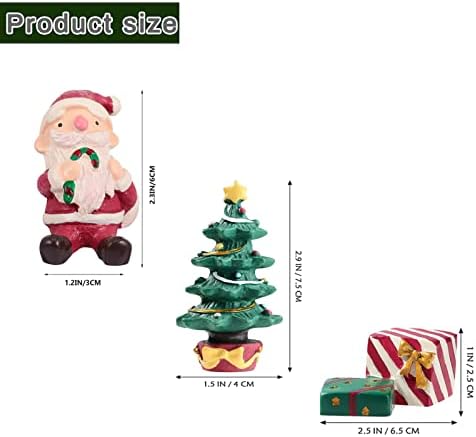 3 יחידות חג המולד אקווריום קישוט, עץ חג המולד סנטה חמוד שרף אורנמנט דגי טנק קישוט, אקווריום