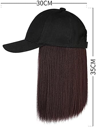 מלום תסרוקת שיער כובע כובע בייסבול ארוך מתכוונן שיער פאה מצורף שיער ישר פאה מגן משקפיים
