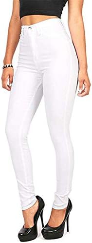 ג ' ינס סקיני מתיחה בצבע גבוה בגזרה גבוהה לנשים
