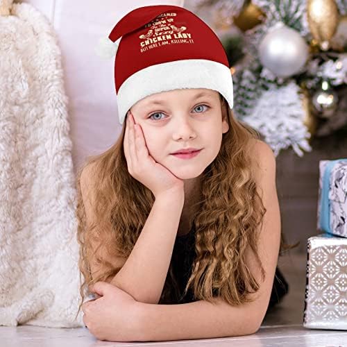 עוף ליידי בפלאש חג המולד כובע שובב ונחמד סנטה כובעי עם קטיפה ברים ונוחות אוניית חג המולד קישוט
