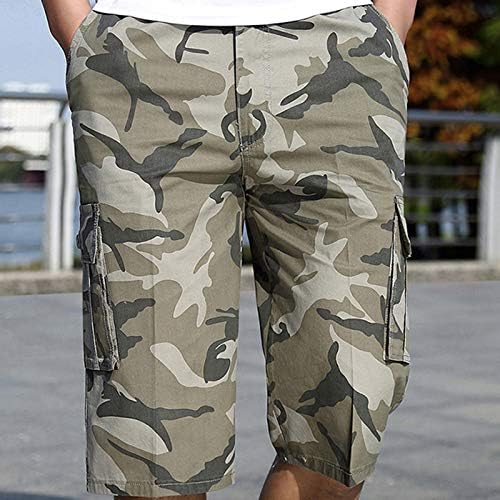 מכנסיים קצרים של Kingaoggo לגברים פלוס מכנסי מטען בגודל רוכסן רוכסן מכנסי טרנינג גרפיים מכנסיים נוחים