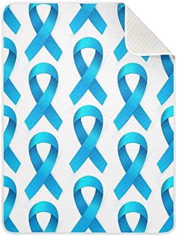 סרטן שד של ג'ונזן סרט סרטן כחול מודעות שמיכות לתינוקות לבנות בנות כותנה זריקת שמיכה למתנות שזה