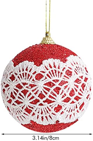 עץ חג המולד תחרה קצף חג המולד כדור לטבול אבקת כדור תליית קישוט 8 סמ קסם כדור חג המולד קישוטי קוקי לקשט סט