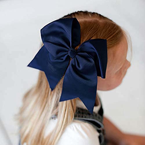 8 20 יחידות גדול לעודד קשתות מבהיקי סרט קוקו מחזיק בנות אלסטי שיער קשרי חיל הים כחול שיער אביזרי