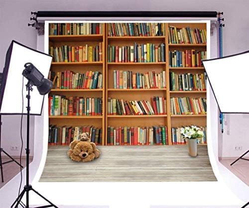 5 * 5 רגל רקע מדף ספרים רטרו כוננית תפאורות צילום ספריית בית הספר פנים מחקר חדר יפה דוב ספרים עלוב רצפת עץ
