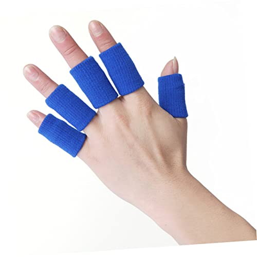 המוטון 10 חתיכות סד אגודל פלטה אצבעות שרוולי אצבעות שרוולי ספורט תושבת ציוד מגן שרוול ספורט שרוול אגודל כחול