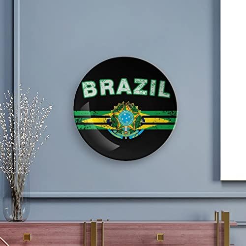 דגל ברזילאי עצם מצחיק סין צלחת דקורטיבית צלחות קרמיקה עגול