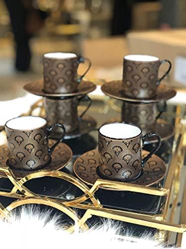 סט כוסות קפה אספרסו של Lamodahome, סט קפה יווני ערבי טורקי, כוס קפה לנשים, גברים, מבוגרים, אורחים, מתנות