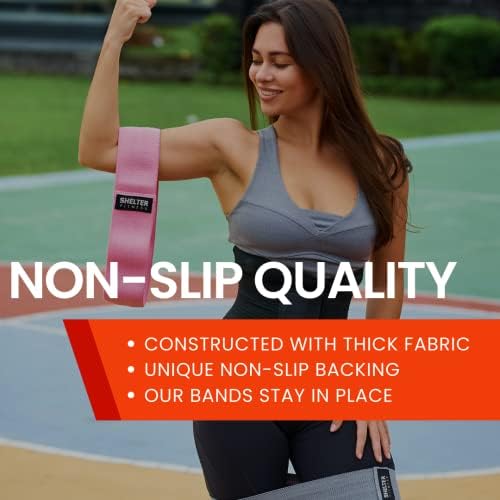 Shelter Fitness Premium Glute Set לגברים ונשים - להקות שלל נגד החלקה - רחבות, עמידות, מושלמות לעיצוב גוף - אימון