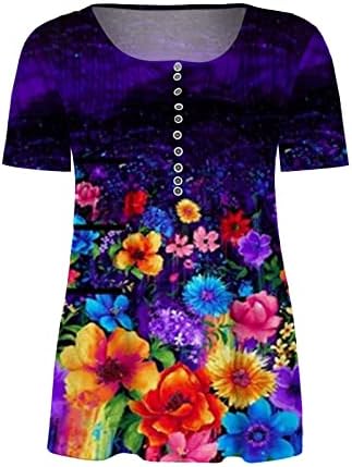 צמרות טוניקה מזדמנות לנשים לנשים הדפס פרחוני צבעוני חולצת טורט