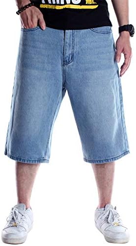 אידיאליסאנקסון 3/4 מכנסי ג'ינס לגברים גדולים וגבוהים מכנסיים קצרים בכושר מכנסי ג'ינס